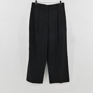 Ann Taylor Tailored Wide Leg Pants Womens Size 6P Black Office Career Preppy